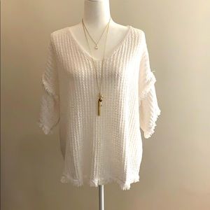 White half sleeve sweater